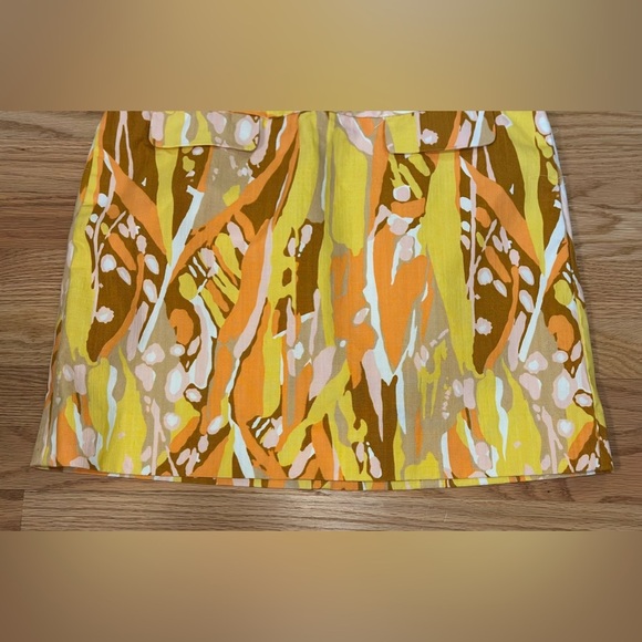 J. Crew Abstract Colorful 70s Print Mini Skirt - Women's Size 8 - Picture 3 of 9